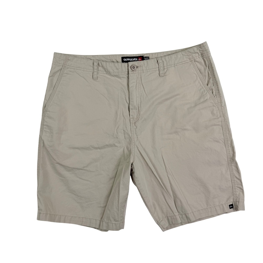 Quiksilver Chino Shorts Mens 38‎ Tan Khaki Cotton Casual Summer Surf Skate